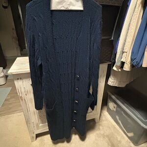Love In Faith - Elegant Navy Cardigan Sweater